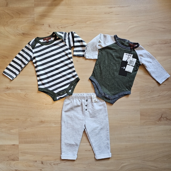 for all mankind 7 Other - NWT for all mankind 7 Bodysuits with Pants Long Sleeve Gray 3 Piece Set